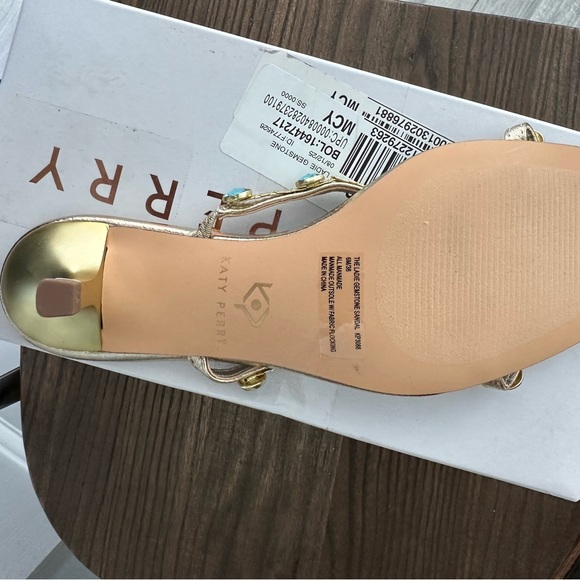 Katy Perry Collections Gold Heels with Blue Gems - Picture 7 of 7